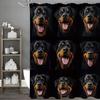 Söt Hund Rottweiler Duschdraperi, Dekorativt Duschdraperi för Badrum, Vattentätt Duschdraperi med Krokar