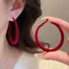 Fashion Temperament Sweet Flower Stud Earrings Women's Red Bow Flower Earrings Versatile Exquisite Daily Atmosphere Earrings