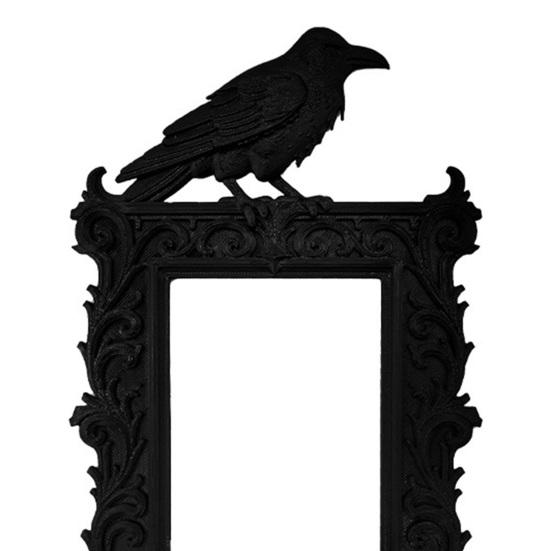 Crow Decorative Frame Lightweight Portable Gothic Design Multipurpose Photo Frame Halloween Party Decoration