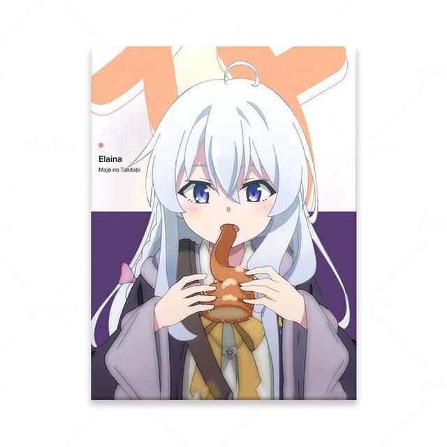 

Рамка из цельного дерева Elaina Majo No Tabitabi, аниме, холст, живопись, настенные художественные постеры, принты, украшения для гостиной, домашний декор, манга 15*20cm(with frame)
