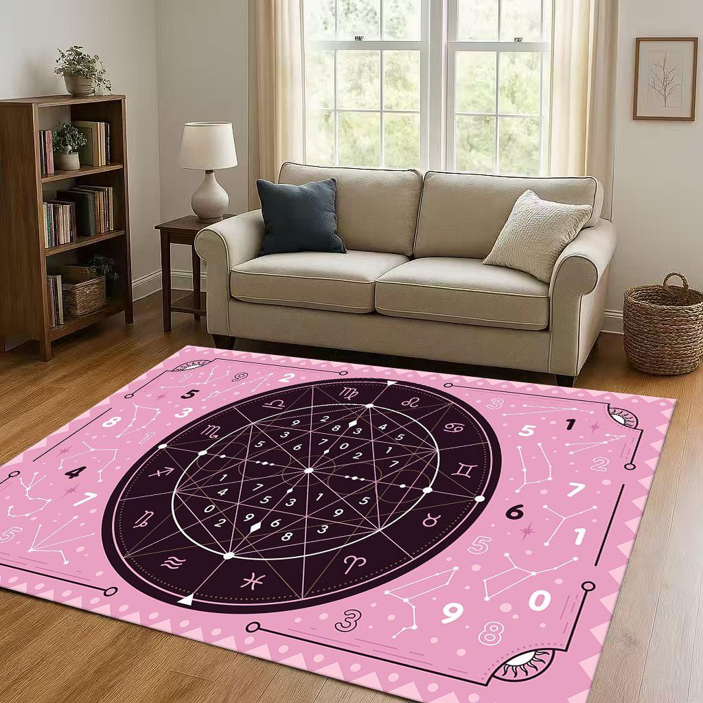 Retro Witch Spirit Ouija Board Art Living Room Non Slip Area Rug Carpet for Bedroom Kids Playroom Sofa,Home Decor Doormat