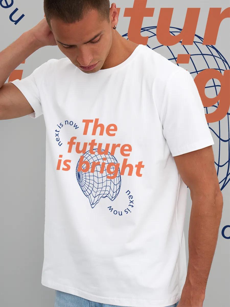 Oversized T-shirt with print GOOD THINGS TAKE TIME 3XL