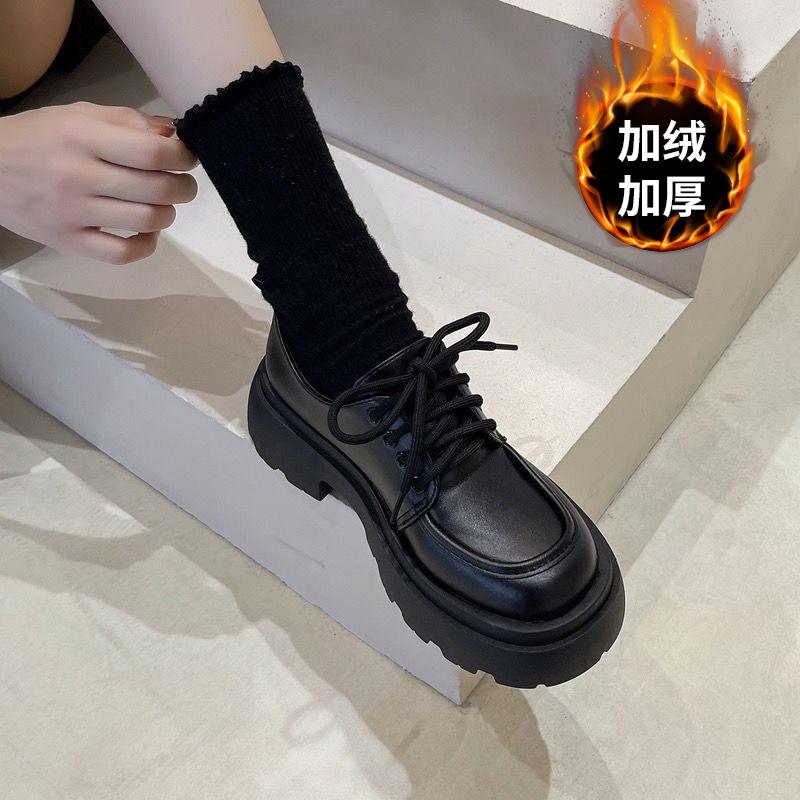 Fashion Women Spring New Black Platform Flats Shoes Women Loafers Slip on Boat Shoes Designer Casual Leather Oxfords