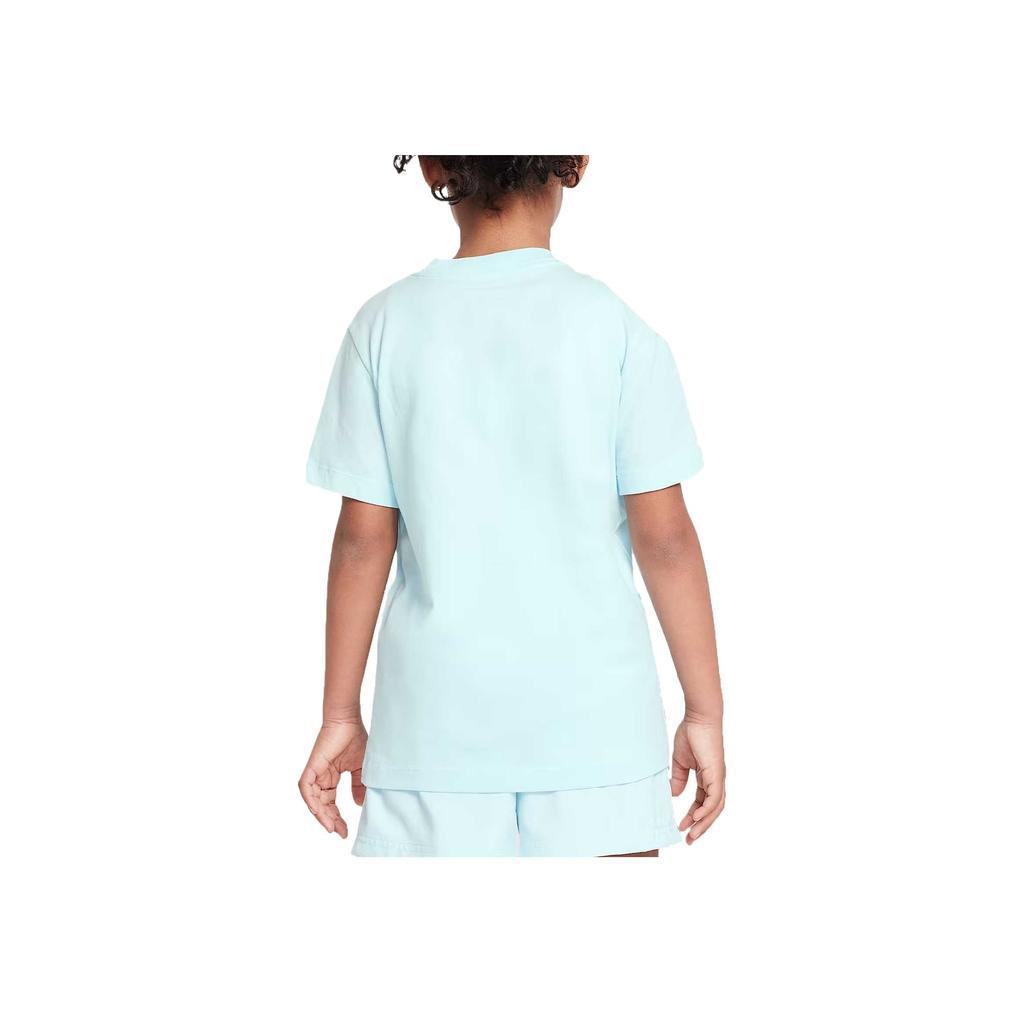 Nike Sportswear T-Shirt Fashion Trend Versatile Comfortable Short Sleeve Kids Tops Light-Blue FZ5177-474