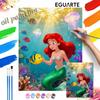 Digital Oil Painting Diy Oil Painting Mermaid Undersea Coral Fish Hand Painting Living Room Bedroom Decoration Painting