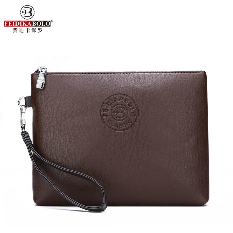 Men's New Casual Men's Clutch Bag Pu Soft Leather Men's Bag Mobile Phone Bag Large Capacity Wallet