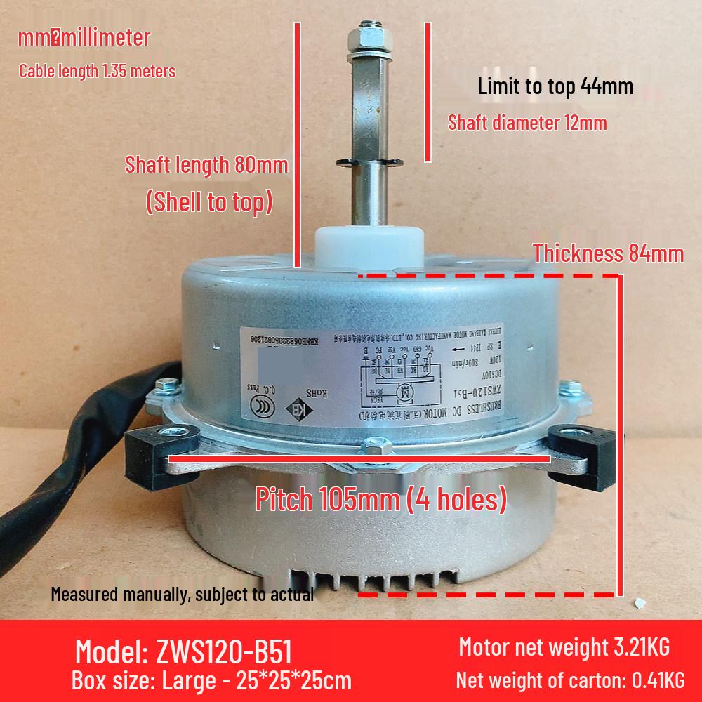 

ZWS120-B51 120W DC Motor for Gree 3-5 HP Outdoor Air Conditioner Fan - Brand New