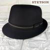 Used STETSON Wool Alpine Hat SE124 Black LL59.5cm Made In Japan