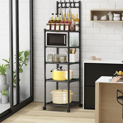 Ράφι Αποθήκευσης 5 Επιπέδων 110LBS Βαρέως Τύπου Ράφι Οργάνωσης με Ροδάκια Κύλισης για Πλυντήριο Μπάνιο Κουζίνα Γκαράζ Αποθήκη