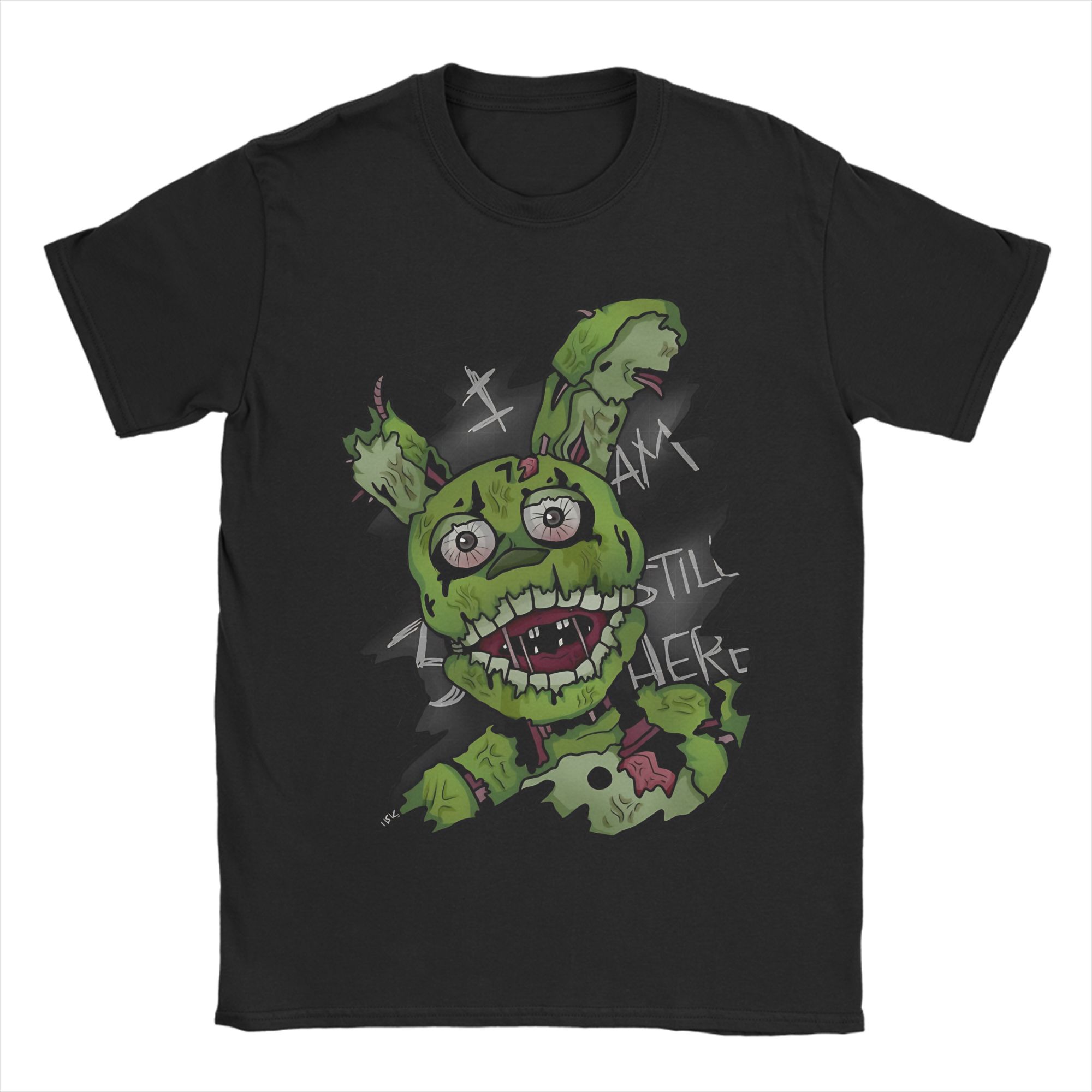 

Чоловіча футболка FNAF At Freddys Springtrap Повсякденна Чиста бавовна Футболки з коротким рукавом Круглий комір Одяг Великий розмір L