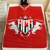 1Pc Atlético Goianiense Print Flannel Blanket High Quality Warm Comfortable Cover for All Seasons Perfect for Gifts Home Decor