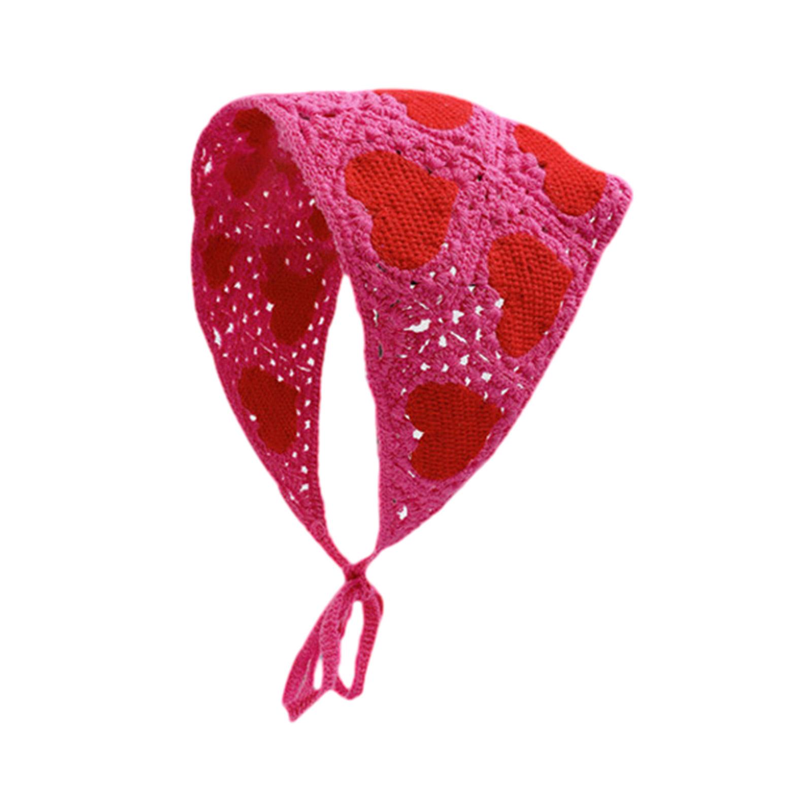 

Delicate Frog/ Heart Pattern Crochet Turban Hot Girl Hair Scarf Knitted Headband for Women Photo Shoot Hair Accessory 4