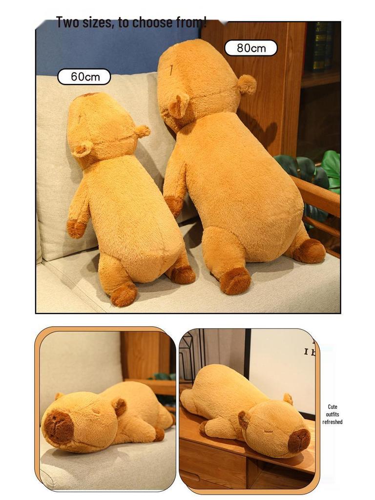 Large Capybara Plush Pillow - Perfect Bedtime Companion Gift for Girls