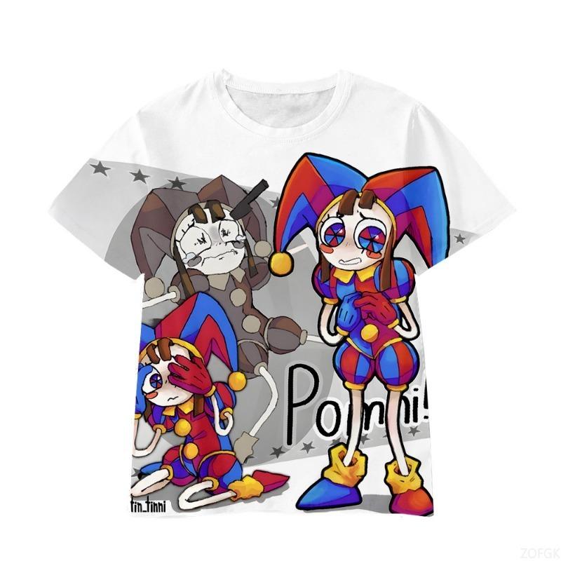 Trendiges Mädchen Zirkus Serie Kurzarm Casual Rundhals T-Shirt Sommer Kinderbekleidung