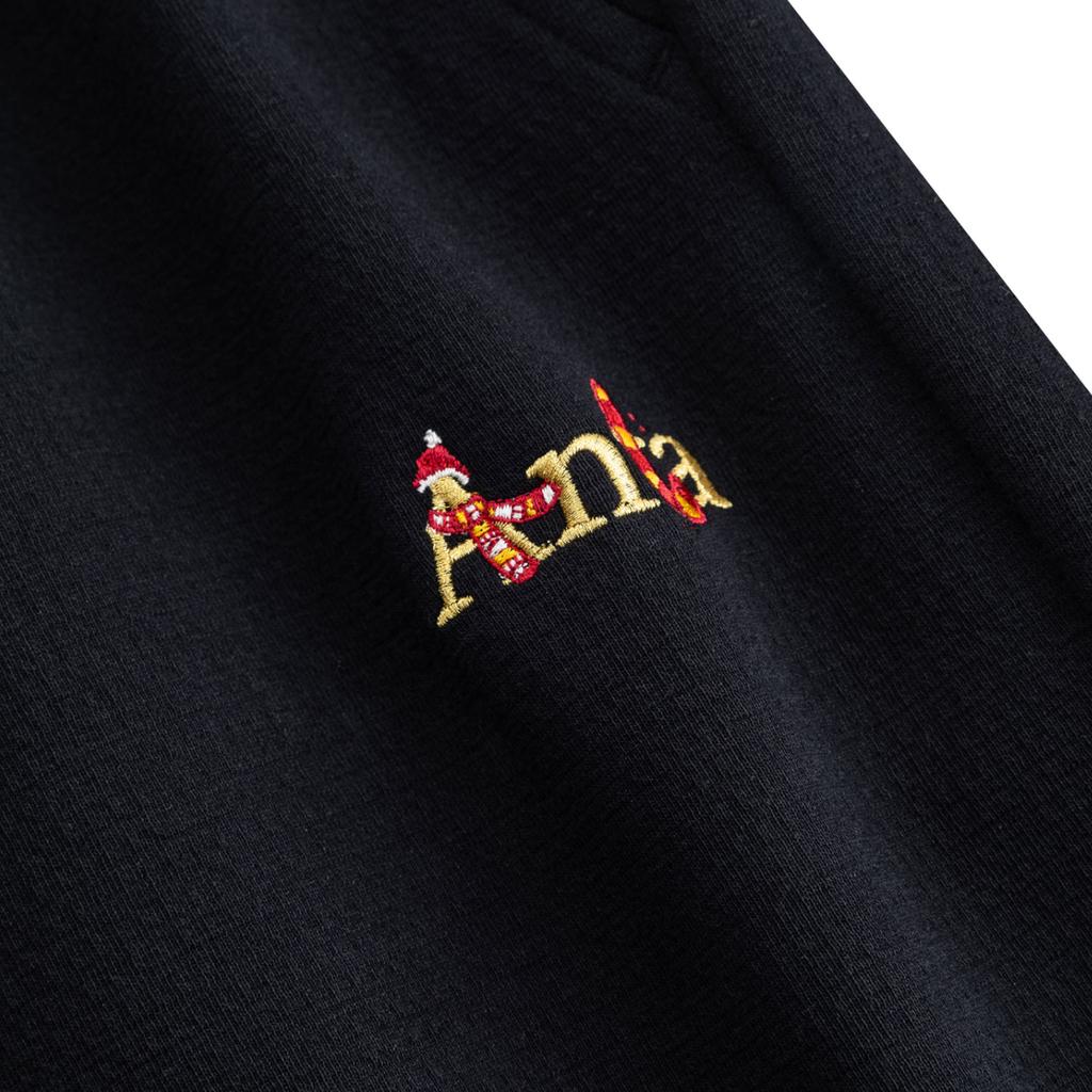 Anta Lifestyle Series Womens Long Pants Spring 2026 Sweatpants Knitted Sports Pants Women Bottoms Basic-Black 962618303-2