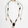 Retro Glass Bead Hazelnut Pendant Necklace: Versatile High-End Clavicle Chain for Women