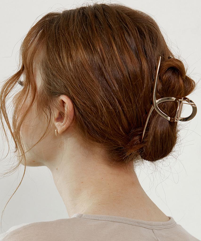 S'Secondo Simple Metal Twist Hair Clip_Metal Gold