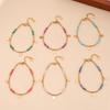 Vintage Hand Beaded Natural Stone 18k Gold Plated Stainless Steel Bracelet For Women
