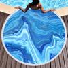 Marble Geometric Pattern Round Beach Towel, Soft Yoga Meditation Mat Picnic Rug Microfiber Lightweight Beach Towels for Boy Girl