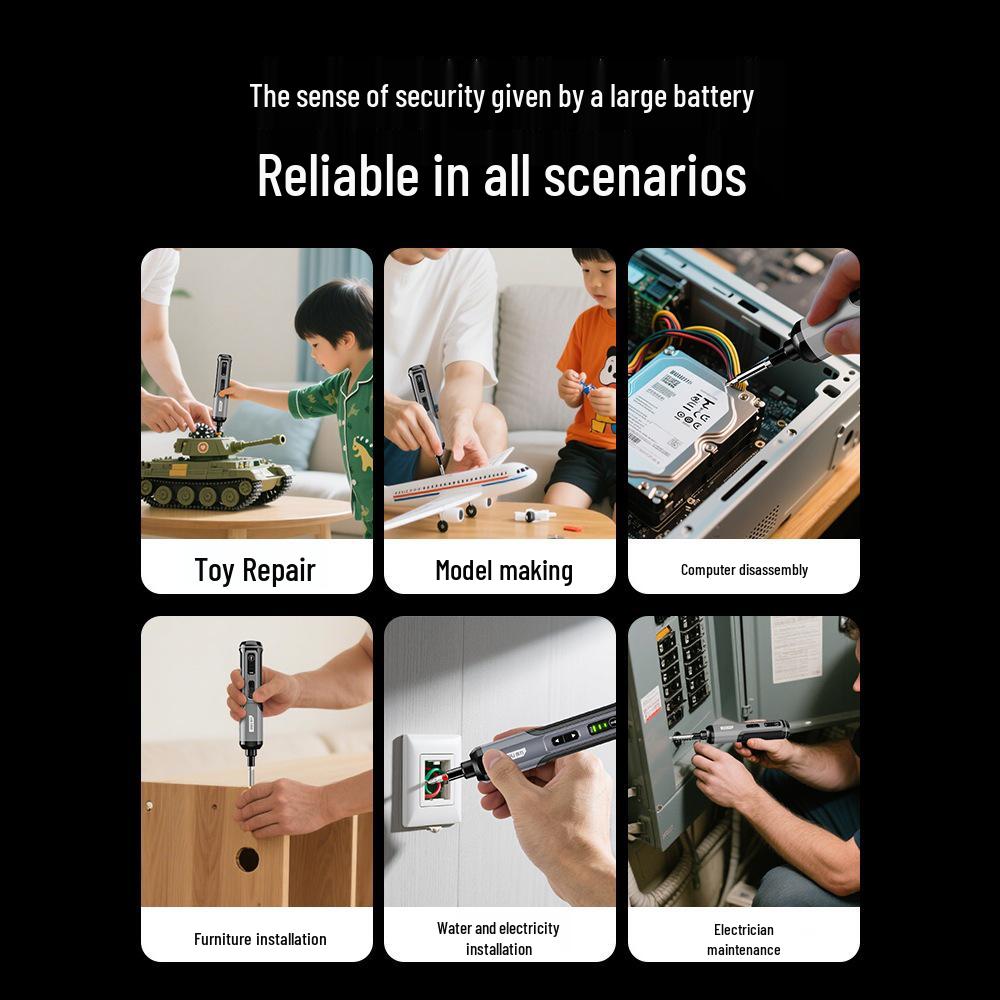 Deli Rechargeable Electric Screwdriver: Multifunctional Screw Gun & Small Lithium Hand Drill.
