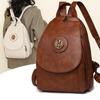 Soft Leather Backpack for Women Multi-functional Convertible BackpackChest Bag Retro Casual Single Shoulder Bag for Daily Life  and Weekend Outings
