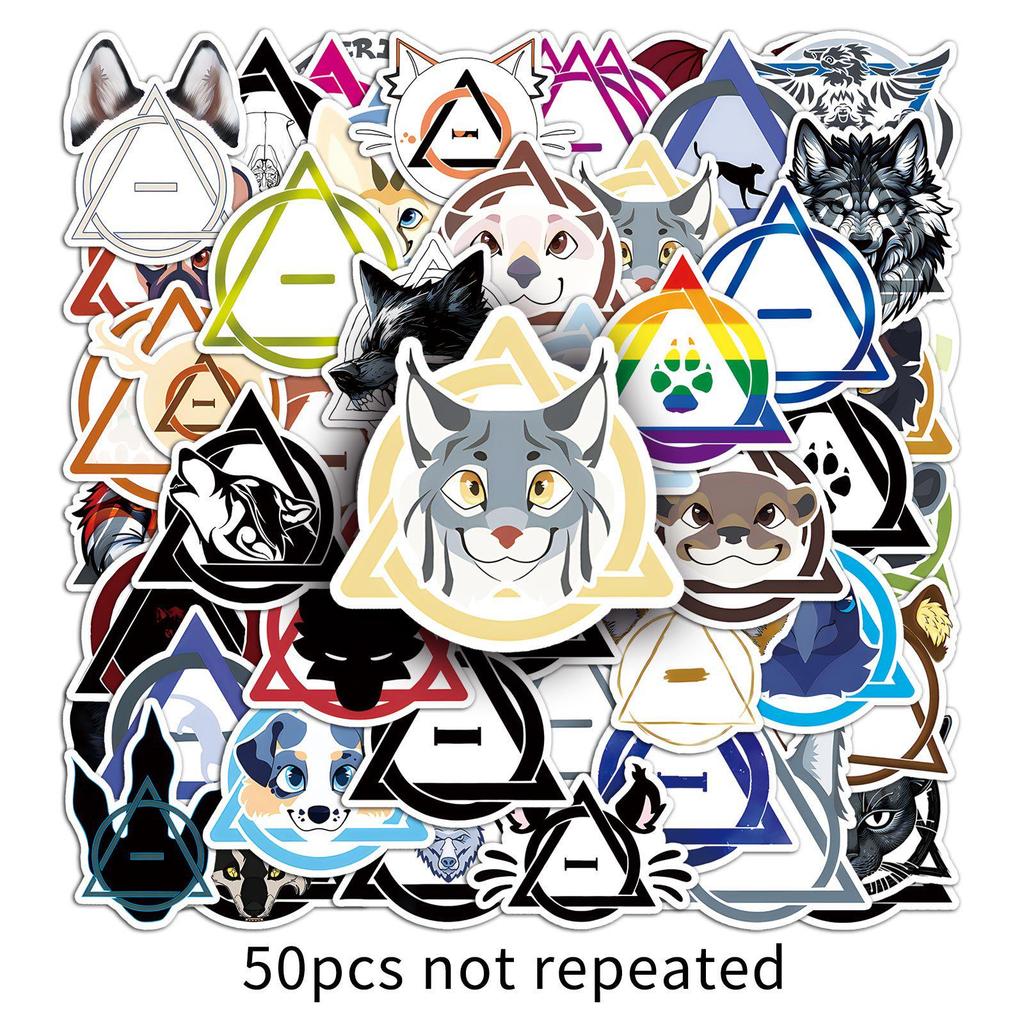 50 Cartoon Animal Graffiti Stickers: Waterproof and Trendy for Boxes, Water Cups, and Notebooks