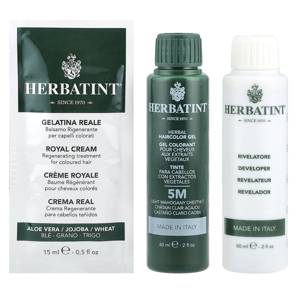 Herbatint Trwały żel do farbowania włosów, 5M Jasny kasztan mahoniowy, 5,75 fl oz (170 ml)