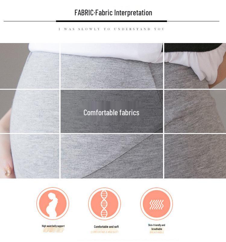 High-Waisted Summer Maternity Leggings – Nine-Point Length, Lightweight & Elastic for Abdominal Support