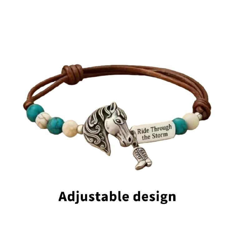 Bohemian Adjustable Bracelet For Women And Men Elegant Handchain With Turquoise Horse Detail Wrist Accessories