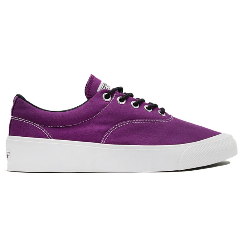 Converse Skidgrip Cvo Trendy Lightweight Low-Top Canvas Shoes Unisex Purple & White