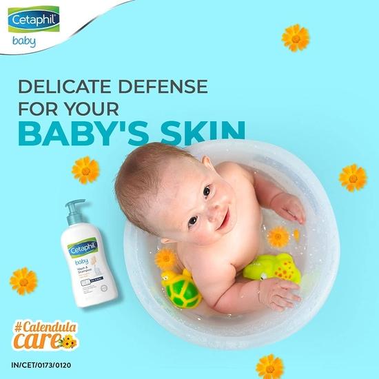 Cetaphil Płyn do mycia ciała i szampon dla dzieci z organicznym nagietkiem 400 ml i łagodne mydło dla dzieci 75 g(2 szt) (Pakiet 3)- Combo