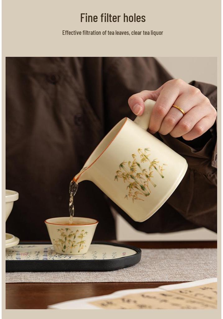 Portable Chinese Style Travel Tea Set for One Person - Outdoor Camping Teacup Kuaike Set