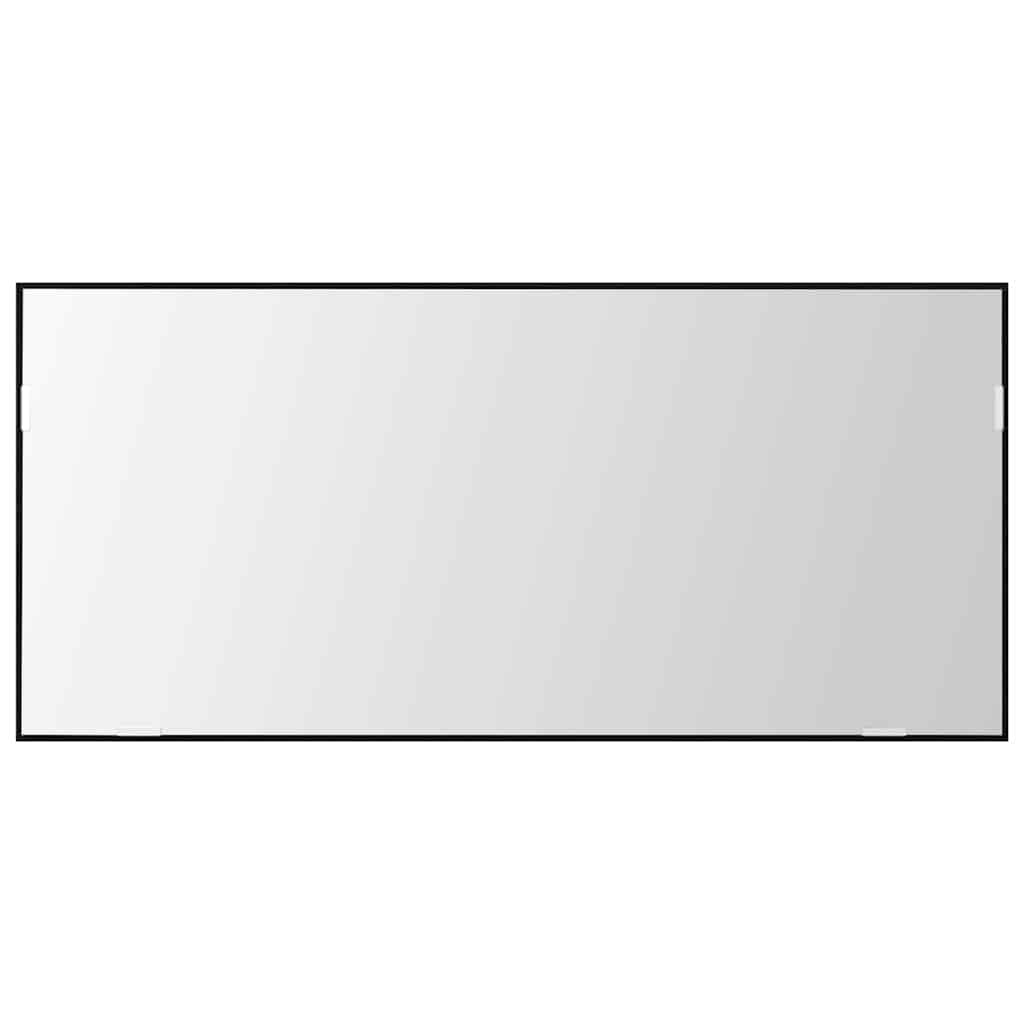 LED Light Strip Mirror Black Oak Effect 80 x 37 cm