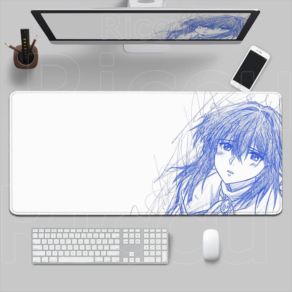 HD Printing Pretty Thread Draft Girl Laptop Mousepad PC Gaming Mouse Pad Computer Mouse Mat Non-slip Carpet Keyboard Mat Deskmat