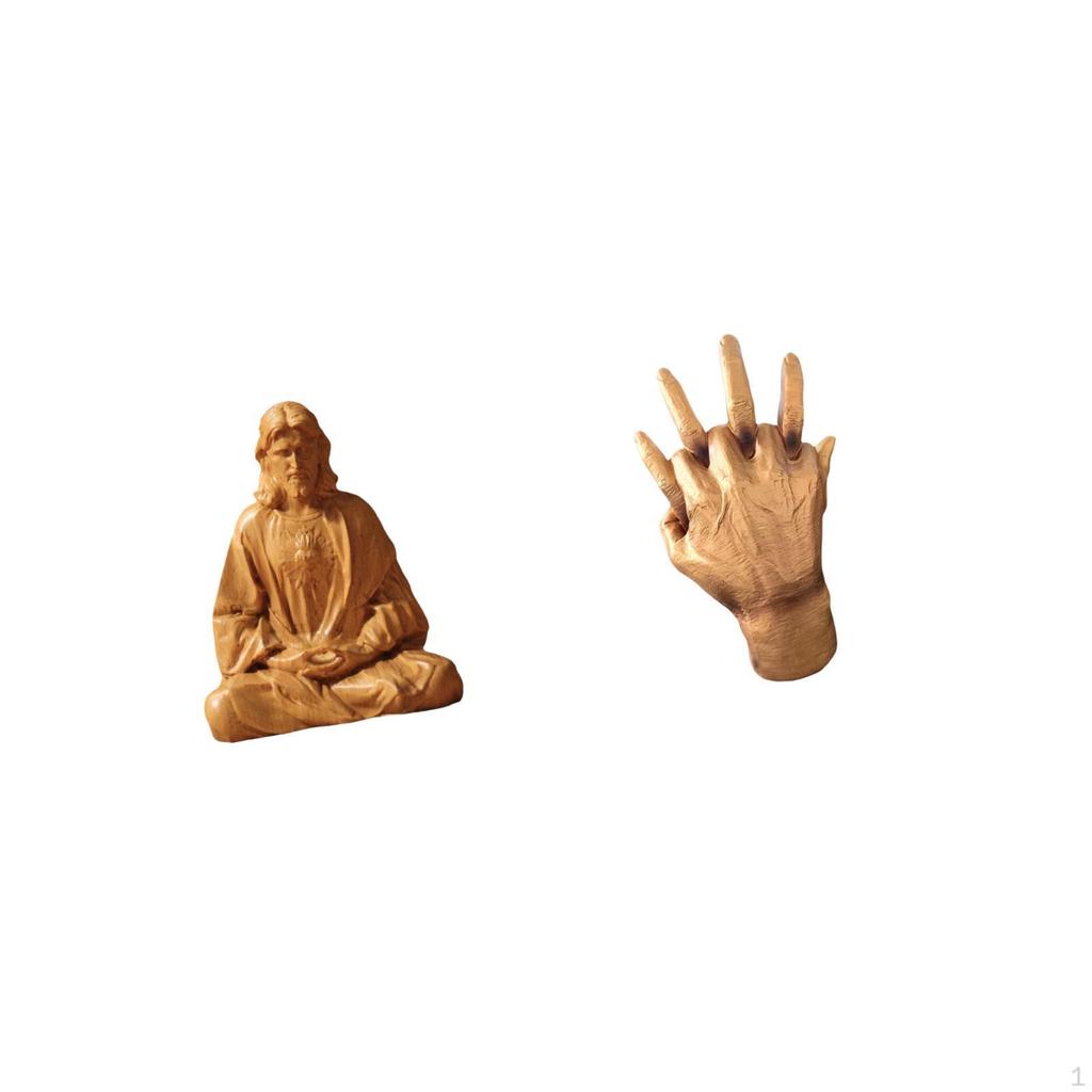 Sacred Heart Jesus Figurine Collectible Statue for Bedroom Office Desk Fireplace with Entwined Hands