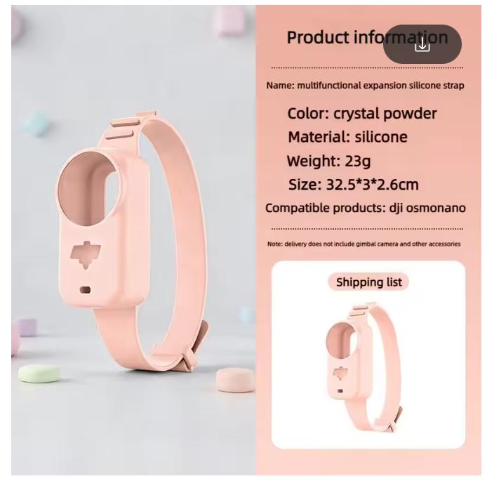 DJI Osmo Nano Silicone Wrist Strap Adjustable Hand Wrist Band Sports Camera Mount Wristband DJI Osmo Nano Camera Accessories