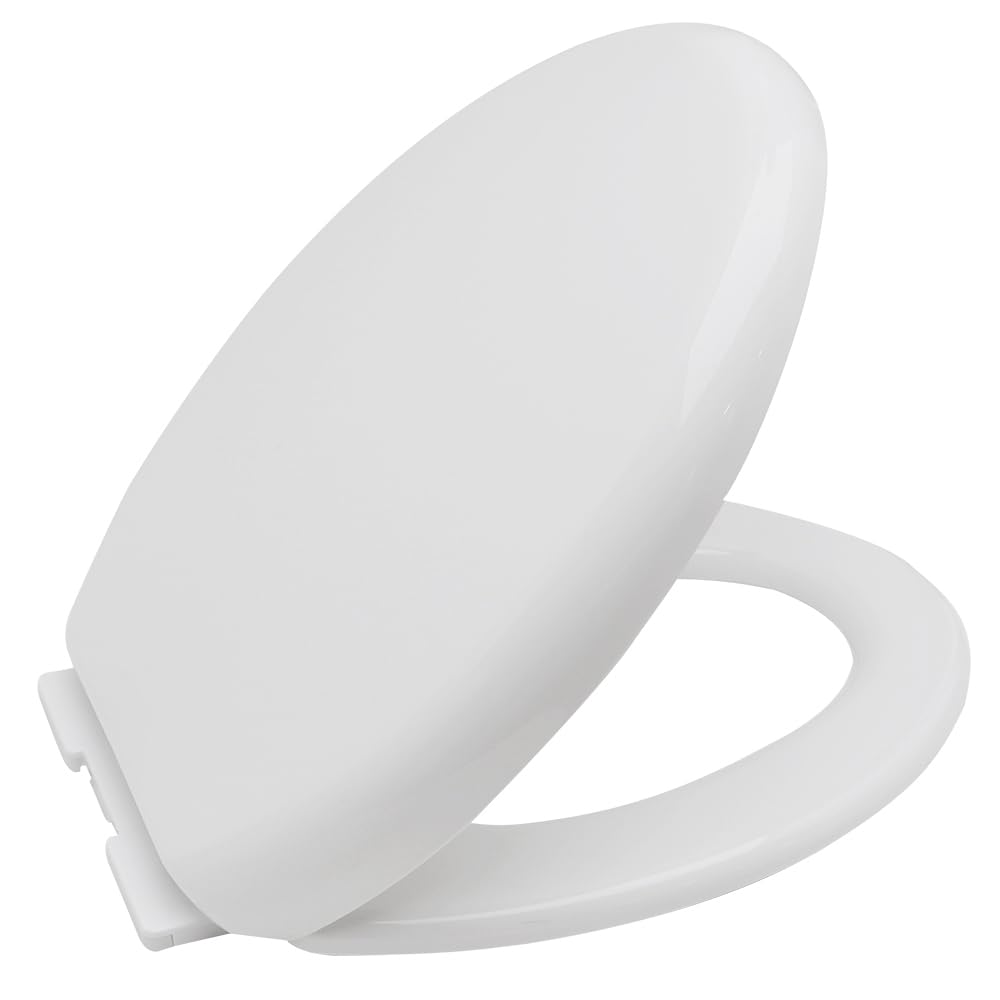 

Премиальное круглое сиденье для унитаза с крышкой, бесшумное закрывание, быстросъемное, легкая установка, петли никогда не ослабляются, сиденье для унитаза с плавным закрыванием Ан Round