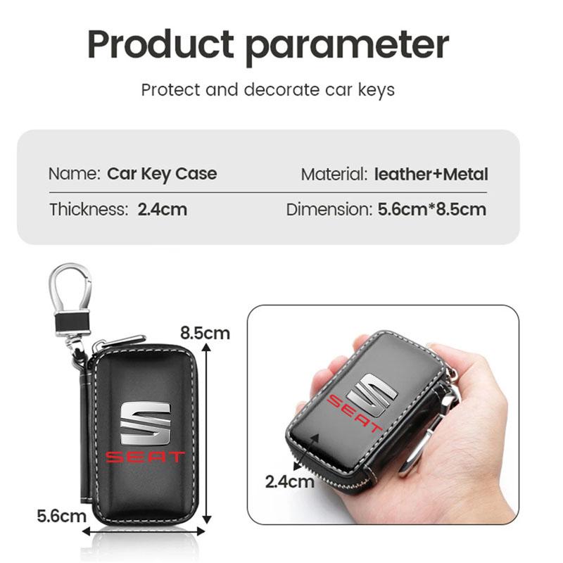 Cydf9 Car Key Wallet Housekeeper Key Case Mini Card Bag For Seat Leon 5f Ibiza 6l 6j Leon 1p Cushion Altea Xl Leon Mk Car Accessories