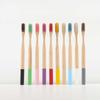 Custom Logo and Packaging Color Painted Round Handle Adult Soft Bristle Eco Biodegradable Bamboo Toothbrush