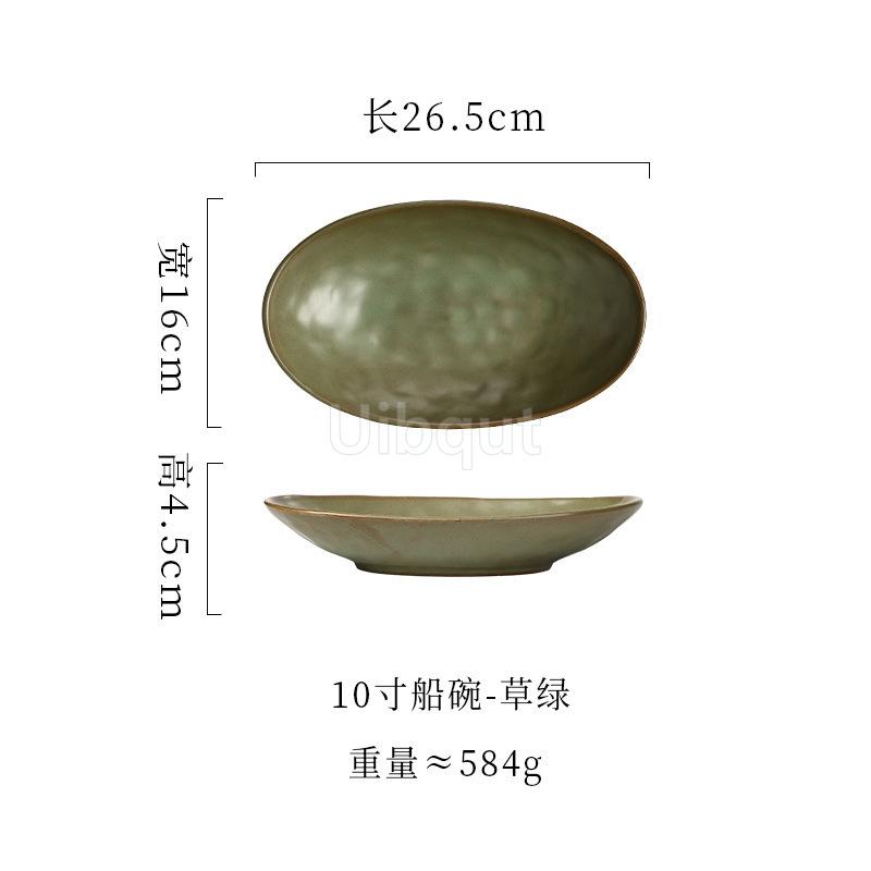 Creative Ceramic Boat Shaped Plate Japanese Style Dining Utensils Deep Dish Fish dinner Plate Home Use Food Plate Serving Dish
