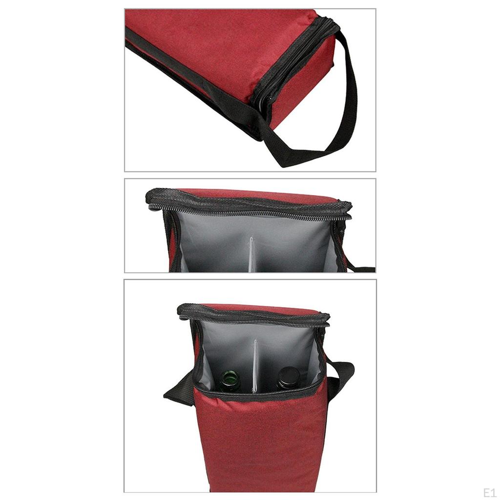 Two Bottle Wine Totes Bag Insulated Cooler Red Gifts Leakproof Bags Carrier