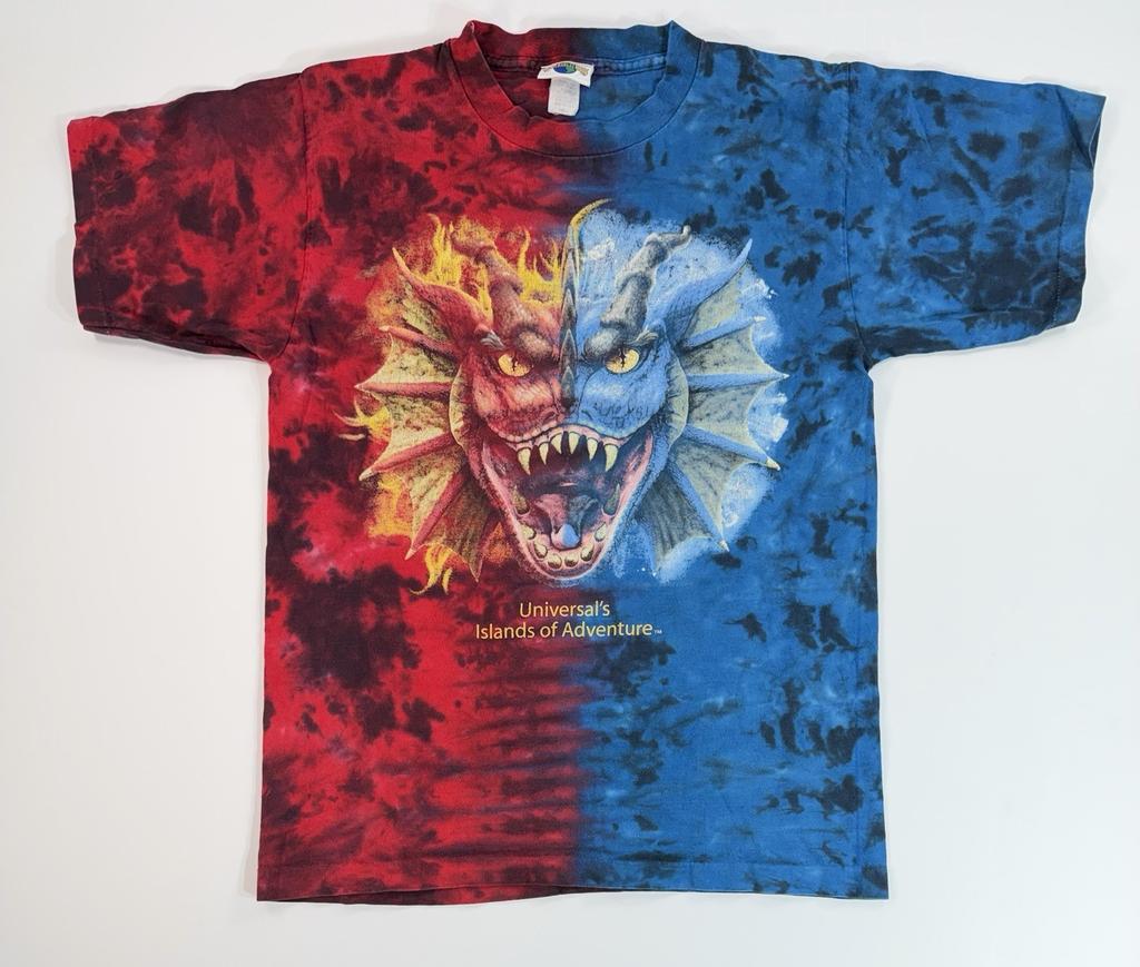 Vintage 90s Universal Studios Dueling Dragons T Shirt Small