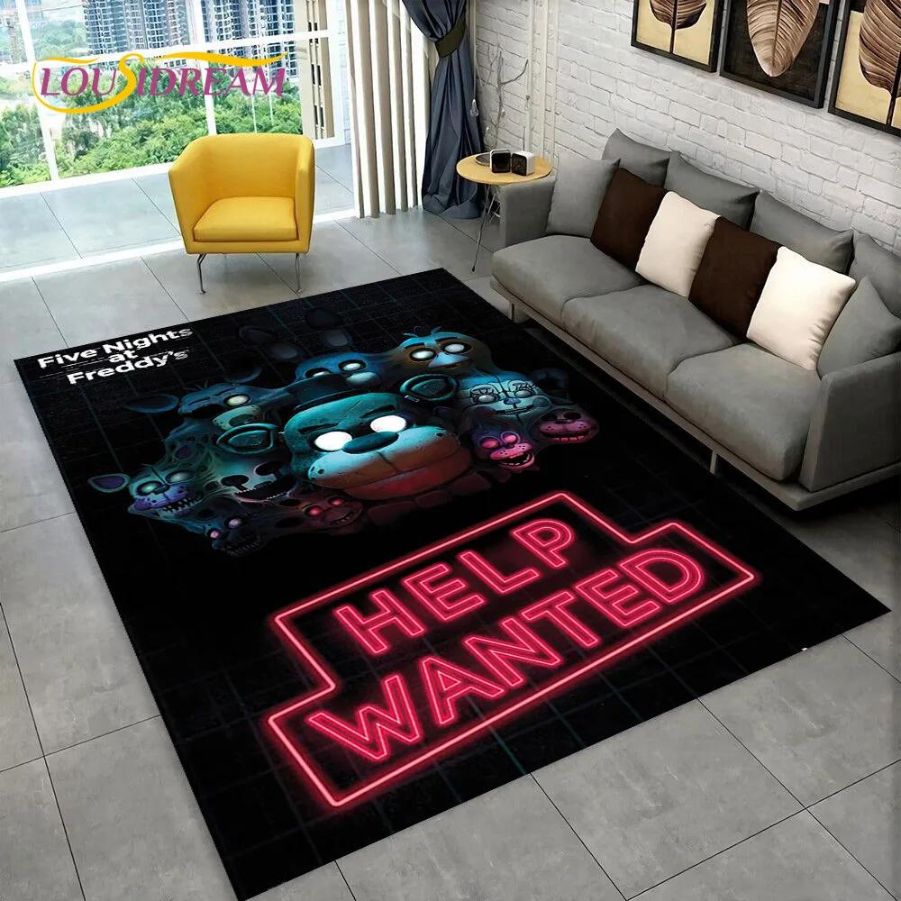 Horror Game FNAF Freddy Film Teppich Teppich für Zuhause Wohnzimmer Schlafzimmer Sofa Fußmatte Dekoration, Kinder Spielzimmer Teppich Rutschfeste Bodenmatte