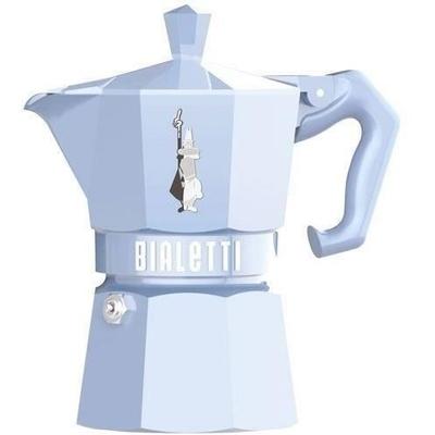 Italian Coffee Maker - BIALETTI - MOKA Exclusive - 3 Cups - Pastel Blue - Varnished Aluminium - Vintage Design
