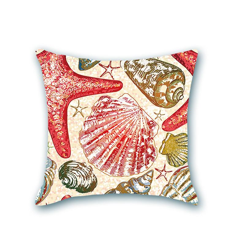 Retro Ocean Series Imitation Super Soft Pillow Cover Octopus Starfish Cushion Sofa Nap Bedside Pillow