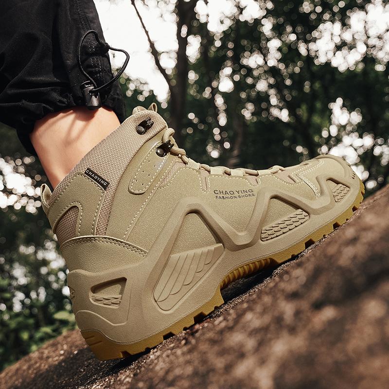 Men’s Grey Deserts Chakkas Shoes Casual Hiking Boots Black Outdoor Khaki Shoes Plus Size High Top