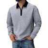 Men's Casual Colorblock V-Neck Zipper Shirt Lapel Long Sleeve Bottom Sweatshirt