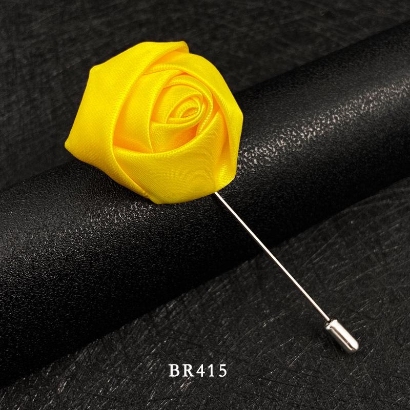 Handmade Multi-Color Rose Fabric Brooch Pin for Men's Suits - Korean Style Accessories