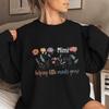 Floral Growth Women's Round Neck Hoodie with Long Sleeves