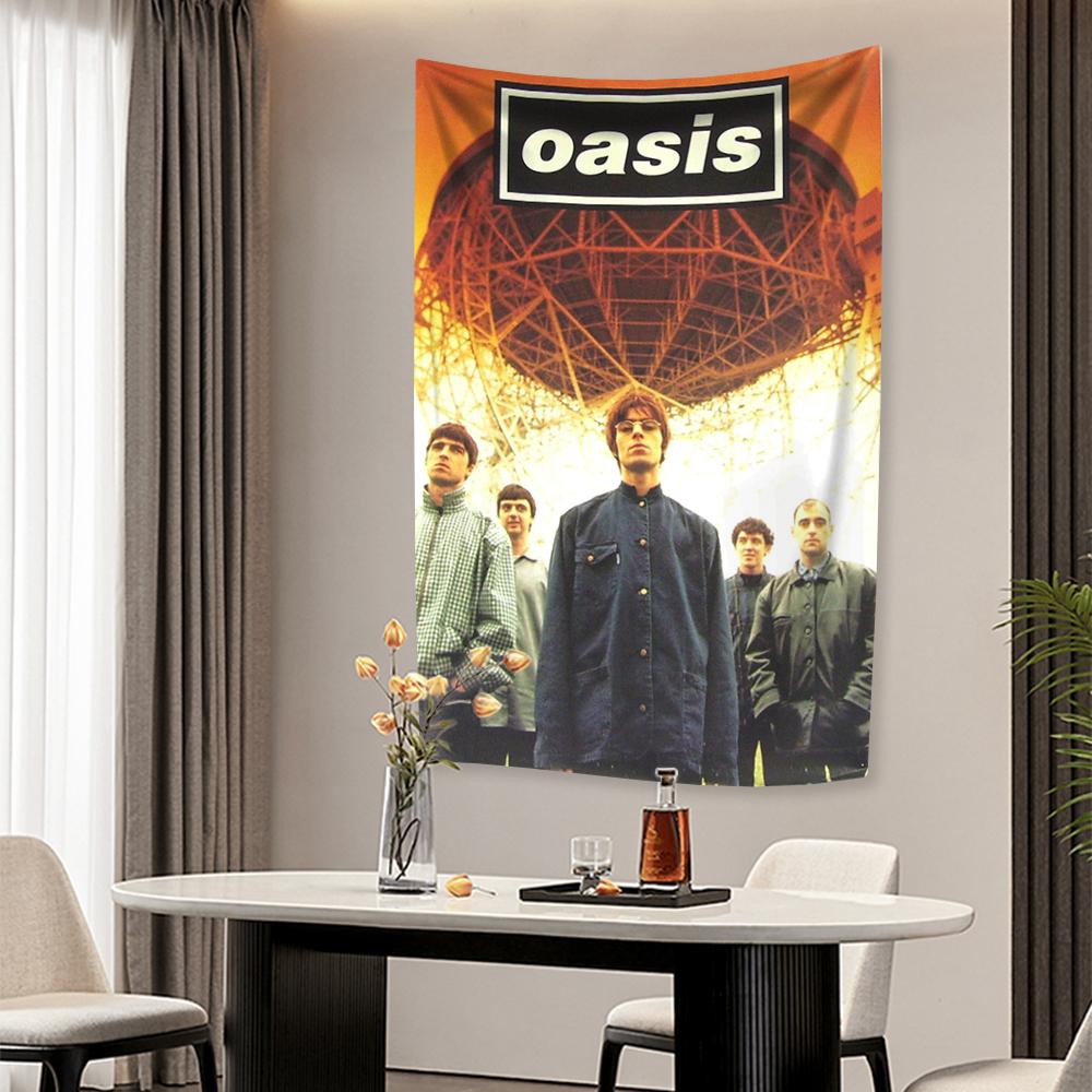 

O-Oasis Band Гобелен Рок Музыка Домашний Декор Эстетика Настенный Подвес Фон Для Спальни Общежития Уличный Флаг Баннер Для Концерта 29x37in